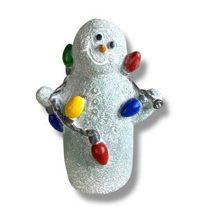 2014 Isabel Bloom Snowman w/ Christmas Lights Winter HTF Rare Find Signed